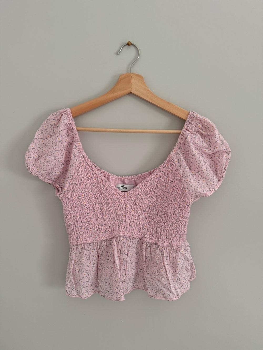Hollister Smocked Peplum Crop Top